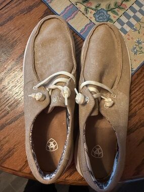 Ariat Tan Canvas Casual Lace-Up Shoes